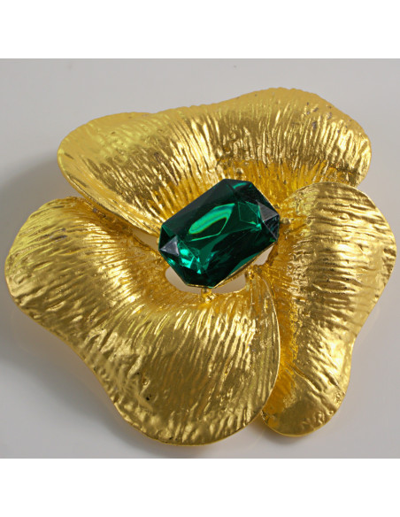 BROSZKA BROSZA MAXI ZŁOTY KWIAT Z OCZKIEM  LOLITA AKCESORIA