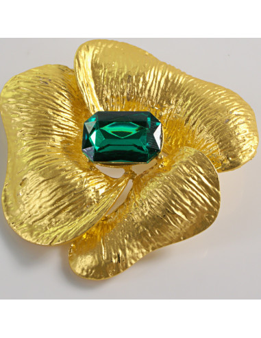 BROSZKA BROSZA MAXI ZŁOTY KWIAT Z OCZKIEM...