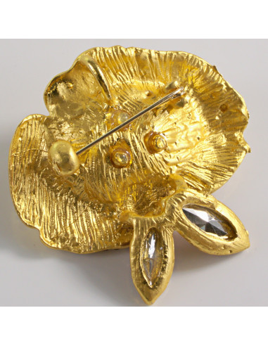 BROSZKA BROSZA MAXI ZŁOTA RÓŻA  KWIAT Z OCZKIEM...