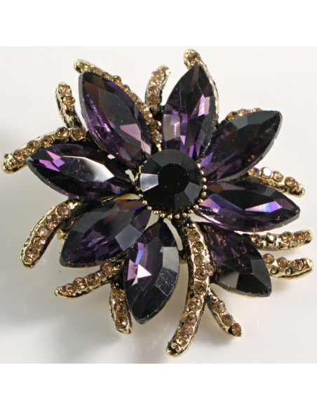 BROSZKA BROSZA FIOLETOWA DALIA KWIAT  LOLITA AKCESORIA