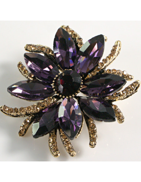 BROSZKA BROSZA FIOLETOWA DALIA KWIAT  LOLITA AKCESORIA