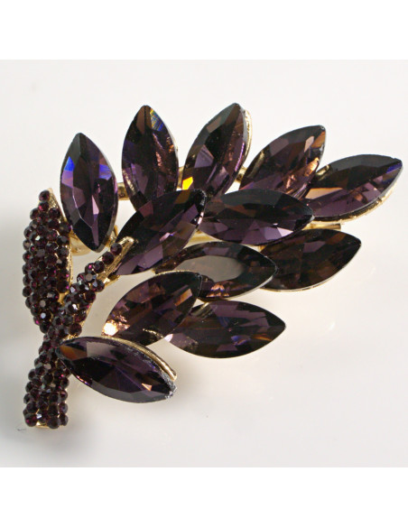 BROSZKA BROSZA FIOLETOWA GAŁĄZKA KWIAT   LOLITA AKCESORIA