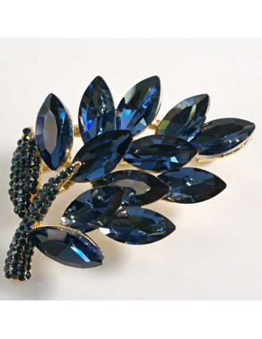 BROSZKA BROSZA GRANATOWA GAŁĄZKA KWIAT  GRANAT...