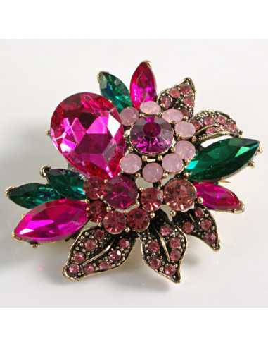 BROSZKA BROSZA  RÓŻOWY BUKIET KWIATÓW KWIATY...