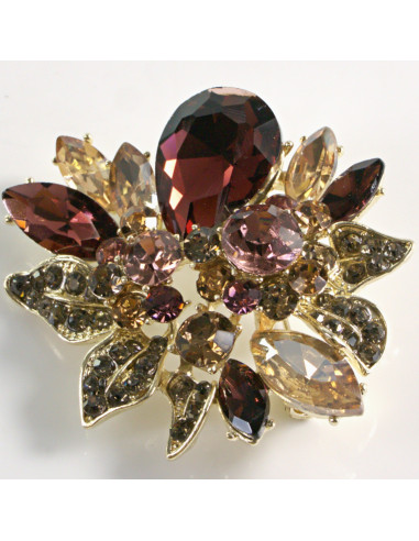 BROSZKA BROSZA  BORDOWY BUKIET KWIATÓW KWIATY...