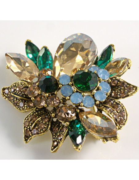 BROSZKA BROSZA NIEBIESKI ZIELONY  BUKIET KWIATÓW KWIATY KWIAT  LOLITA AKCESORIA