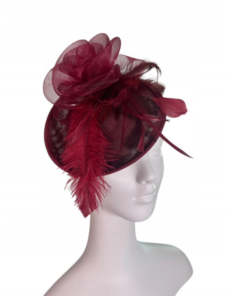 STROIK na GŁOWĘ Z OZDOBĄ TOCZEK FASCYNATOR Z PIÓRAMI Lolita AKCESORIA