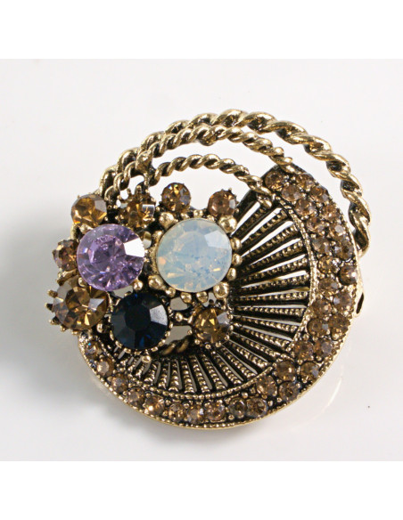 BROSZKA BROSZA AŻUROWA ROZETA  VINTAGE   LOLITA AKCESORIA