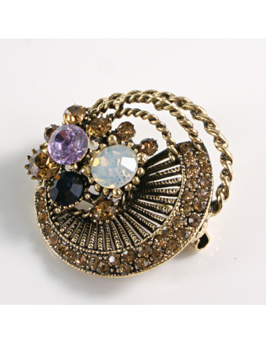 BROSZKA BROSZA AŻUROWA ROZETA  VINTAGE   LOLITA...