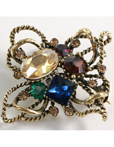 BROSZKA BROSZA KOLOROWY MEDALION WIKTORIAŃSKI...