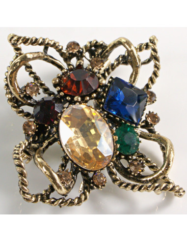 BROSZKA BROSZA KOLOROWY MEDALION WIKTORIAŃSKI...