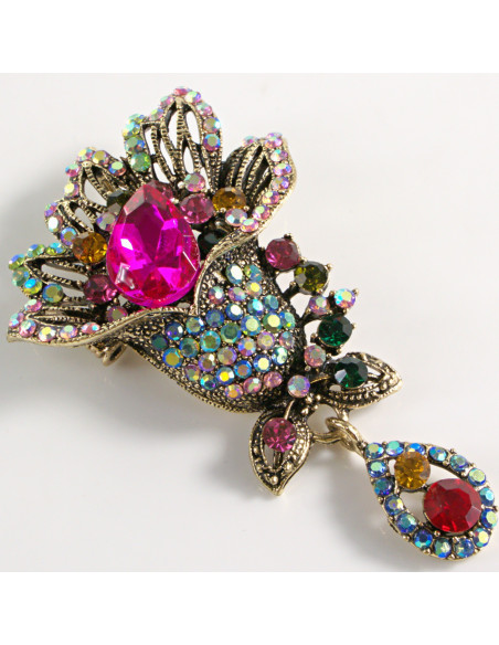 BROSZKA BROSZA KOLOROWY BUKIET RÓG OBFITOŚCI VINTAGE   LOLITA AKCESORIA