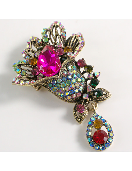 BROSZKA BROSZA KOLOROWY BUKIET RÓG OBFITOŚCI VINTAGE   LOLITA AKCESORIA