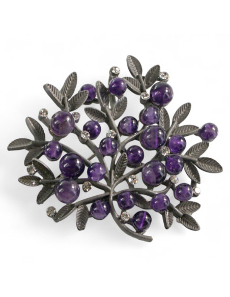 KLASYCZNA BROSZKA BROSZA GALERYJNA FIOLETOWE DRZEWKO   Lolita Accessories