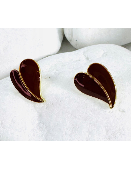 Kolczyki SERCE SERDUSZKO BOHO Lolita Accessories srebrny sztyft 925 BRĄZ