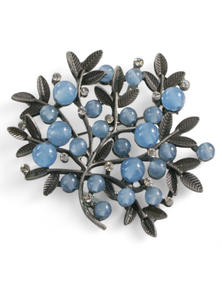 KLASYCZNA BROSZKA BROSZA GALERYJNA NIEBIESKIE DRZEWKO  Lolita Accessories