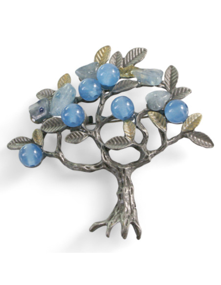 KLASYCZNA BROSZKA BROSZA GALERYJNA NIEBIESKIE DRZEWKO  Lolita Accessories