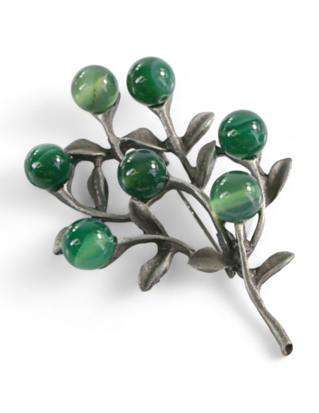 KLASYCZNA BROSZKA BROSZA GALERYJNA  ZIELONA GAŁĄZKA  Lolita Accessories