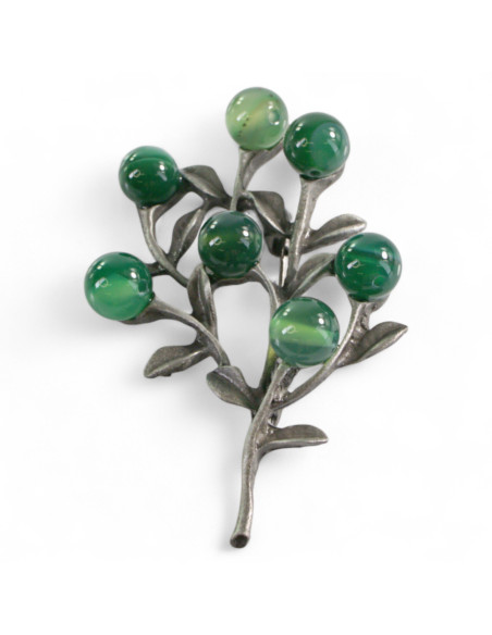 KLASYCZNA BROSZKA BROSZA GALERYJNA  ZIELONA GAŁĄZKA  Lolita Accessories