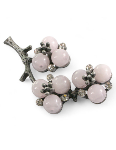 KLASYCZNA BROSZKA BROSZA GALERYJNA RÓŻOWA GAŁĄZKA  Lolita Accessories