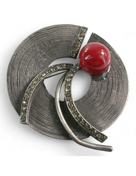 KLASYCZNA BROSZKA BROSZA GALERYJNA ROZETA Z PERŁĄ  Lolita Accessories