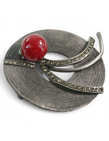 KLASYCZNA BROSZKA BROSZA GALERYJNA ROZETA Z PERŁĄ  Lolita Accessories