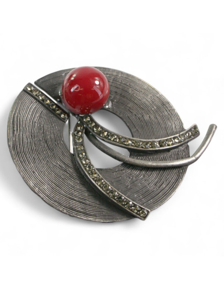 KLASYCZNA BROSZKA BROSZA GALERYJNA ROZETA Z PERŁĄ  Lolita Accessories