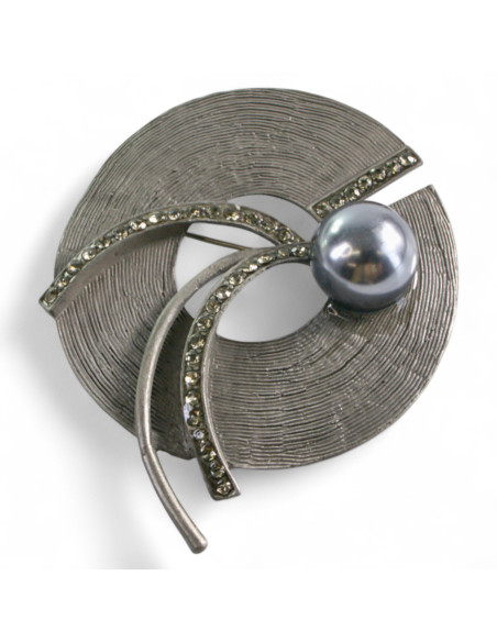 KLASYCZNA BROSZKA BROSZA GALERYJNA ROZETA Z PERŁĄ  Lolita Accessories