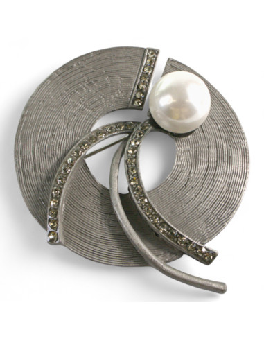 KLASYCZNA BROSZKA BROSZA GALERYJNA ROZETA Z PERŁĄ  Lolita Accessories