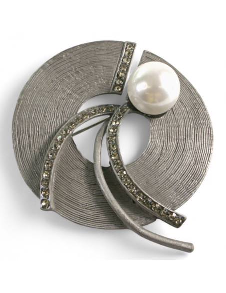 KLASYCZNA BROSZKA BROSZA GALERYJNA ROZETA Z PERŁĄ  Lolita Accessories