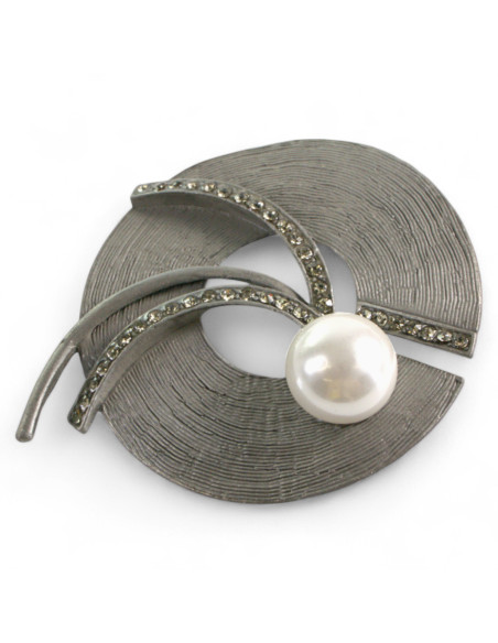 KLASYCZNA BROSZKA BROSZA GALERYJNA ROZETA Z PERŁĄ  Lolita Accessories