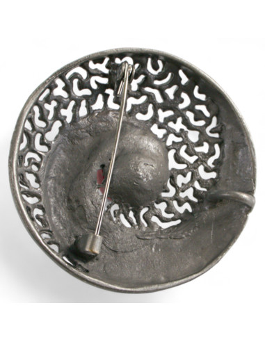 AŻUROWA BROSZKA BROSZA GALERYJNA ROZETA Z PERŁĄ...