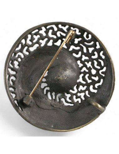 AŻUROWA BROSZKA BROSZA GALERYJNA ROZETA Z PERŁĄ...