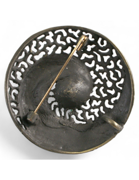 AŻUROWA BROSZKA BROSZA GALERYJNA ROZETA Z PERŁĄ  Lolita Accessories