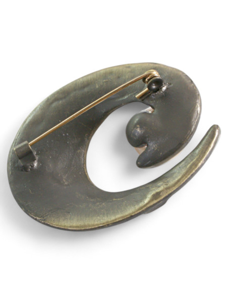 BROSZKA BROSZA GALERYJNA DUŻY ZAWIJAS Z MIODOWĄ  PERŁĄ Lolita Accessories