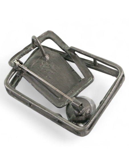 BROSZKA BROSZA GALERYJNA KASETOWA Z ZIELONYM KAMIENIEM Lolita Accessories