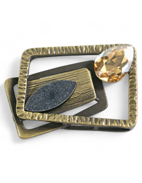 BROSZKA BROSZA GALERYJNA KASETOWA ZE ZŁOTYM  KAMIENIEM Lolita Accessories