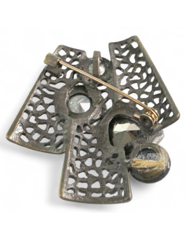 BROSZKA BROSZA GALERYJNA KASETOWA Z KAMIENIAMI...