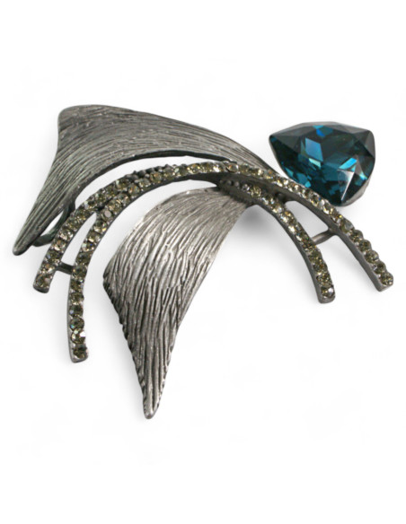 BROSZKA BROSZA GALERYJNA ZAWIJAS  Z GRANATOWYM KAMIENIEM Lolita Accessories