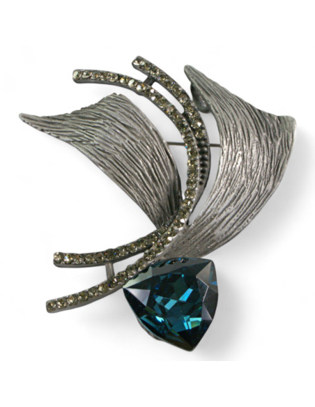 BROSZKA BROSZA GALERYJNA ZAWIJAS  Z GRANATOWYM KAMIENIEM Lolita Accessories