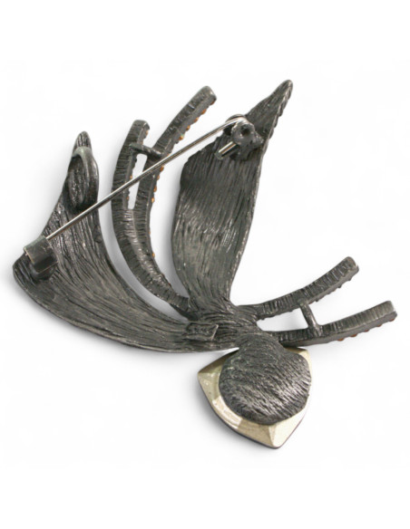 BROSZKA BROSZA GALERYJNA ZAWIJAS  Z GRANATOWYM KAMIENIEM Lolita Accessories