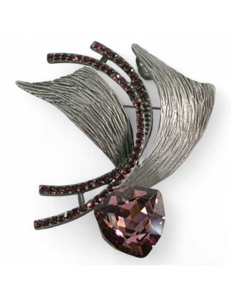 BROSZKA BROSZA GALERYJNA ZAWIJAS  KAMIENIEM  BURGUND Lolita Accessories