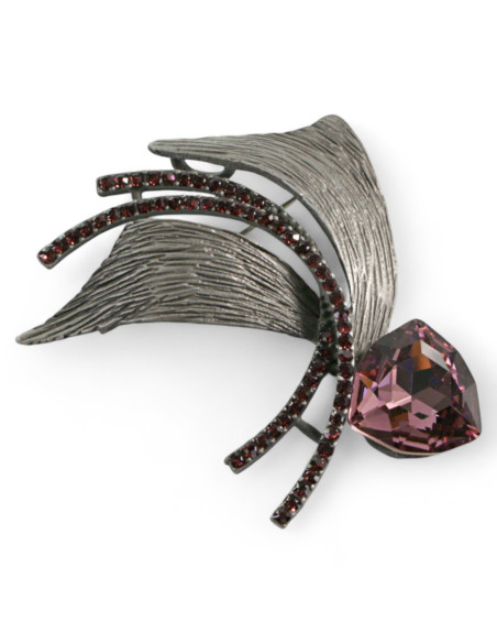 BROSZKA BROSZA GALERYJNA ZAWIJAS  KAMIENIEM  BURGUND Lolita Accessories