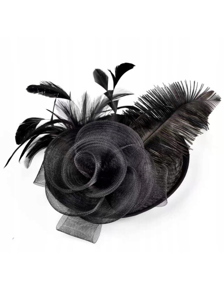 STROIK na GŁOWĘ Z OZDOBĄ TOCZEK FASCYNATOR Z PIÓRAMI Lolita AKCESORIA