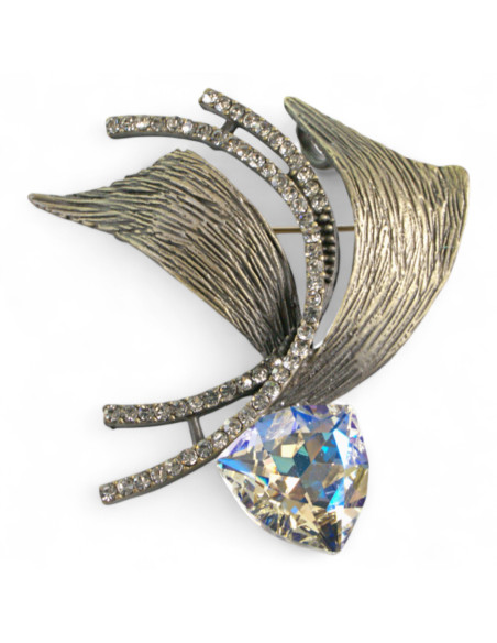 BROSZKA BROSZA GALERYJNA ZAWIJAS Z KAMIENIEM CRYSTAL AB Lolita Accessories