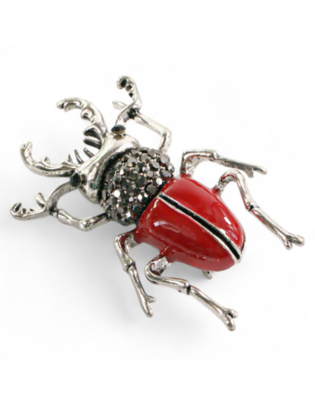 BROSZKA BROSZA OWAD SKARABEUSZ CZERWONY CHRZĄSZCZ  LOLITA AKCESORIA