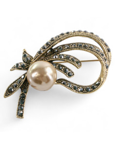 BROSZKA BROSZA ZAWIJAS Z PERŁĄ PERŁA STARE ZŁOTO  LOLITA...