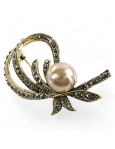 BROSZKA BROSZA ZAWIJAS Z PERŁĄ PERŁA STARE ZŁOTO  LOLITA... 2