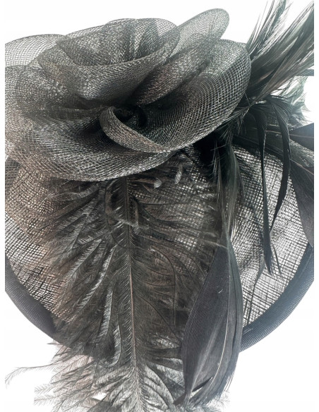 STROIK na GŁOWĘ Z OZDOBĄ TOCZEK FASCYNATOR Z PIÓRAMI Lolita AKCESORIA