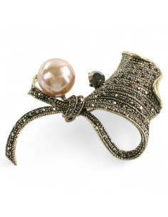 BROSZKA BROSZA ZAWIJAS Z PERŁĄ PERŁA STARE ZŁOTO  LOLITA...